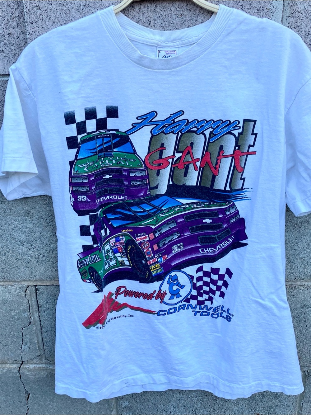 Vintage 1996 Harry Grant Racing NASCAR Tee Size Large Made In USA Shirt Tools